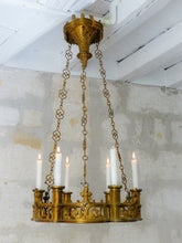 Load image into Gallery viewer, 19TH Antique French Sanctuary Church Crown Chandelier Ceiling Religious Gothic
