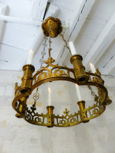 Load image into Gallery viewer, 19TH Antique French Sanctuary Church Crown Chandelier Ceiling Religious Gothic
