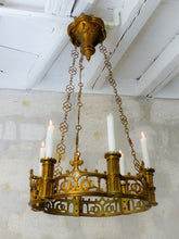 Load image into Gallery viewer, 19TH Antique French Sanctuary Church Crown Chandelier Ceiling Religious Gothic
