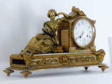 Load image into Gallery viewer, Gorgeous Antique French Bronze Clock Late 19TH Paris movement Woman Study Ram
