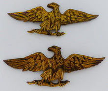 Load image into Gallery viewer, PAIR 19TH Antique French Gilded Bronze Eagle Empire Pediment 8&quot; Hardware Salvage
