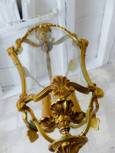 Load image into Gallery viewer, Gorgeous Vintage French Hall Lantern Chandelier Ceiling Gilded Bronze Curved 3🔥
