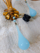 Load image into Gallery viewer, MURANO Antique PAIR Wall Light Aqua Blue Opaline Drops Cup Bead 1930 Chandelier
