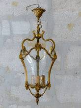 Load image into Gallery viewer, Gorgeous Vintage French Hall Lantern Chandelier Ceiling Gilded Bronze Curved 3🔥
