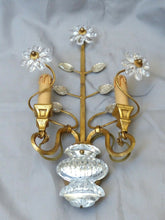 Load image into Gallery viewer, BANCI Large French Mid-Century Gilt Bronze Wall Light Sconce Chandelier Baguès
