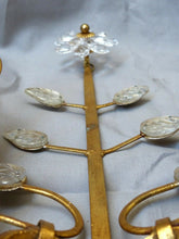 Load image into Gallery viewer, BANCI Large French Mid-Century Gilt Bronze Wall Light Sconce Chandelier Baguès
