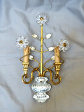 Load image into Gallery viewer, BANCI Large French Mid-Century Gilt Bronze Wall Light Sconce Chandelier Baguès
