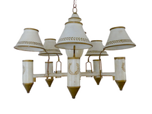 Load image into Gallery viewer, French Antique Chandelier Quinquet 5 Lights Painted Tole Empire 19TH Directoire
