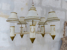 Load image into Gallery viewer, French Antique Chandelier Quinquet 5 Lights Painted Tole Empire 19TH Directoire
