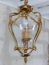 Load image into Gallery viewer, Charming Vintage French Hall Lantern Chandelier Ceiling Gilded Bronze Curved 2
