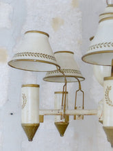 Load image into Gallery viewer, French Antique Chandelier Quinquet 5 Lights Painted Tole Empire 19TH Directoire
