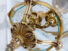 Load image into Gallery viewer, Charming Vintage French Hall Lantern Chandelier Ceiling Gilded Bronze Curved 2
