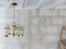 Load image into Gallery viewer, French Antique Chandelier Quinquet 5 Lights Painted Tole Empire 19TH Directoire
