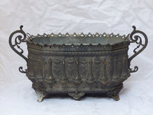 Load image into Gallery viewer, Rare Antique French Jardiniere Brass Planter Cherub Gothic 1890 Centerpiece 1
