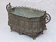 Load image into Gallery viewer, Rare Antique French Jardiniere Brass Planter Cherub Gothic 1890 Centerpiece 1
