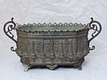 Load image into Gallery viewer, Rare Antique French Jardiniere Brass Planter Cherub Gothic 1890 Centerpiece 1
