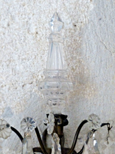 Load image into Gallery viewer, BACCARAT 19TH Gorgeous PAIR Wall Light Clear Crystal Drop Sconces Poignard
