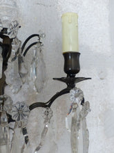 Load image into Gallery viewer, BACCARAT 19TH Gorgeous PAIR Wall Light Clear Crystal Drop Sconces Poignard
