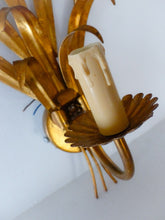 Load image into Gallery viewer, Pair of French Gilt Metal Ear of Wheat Sconces Inspired By Coco Chanel, Wired
