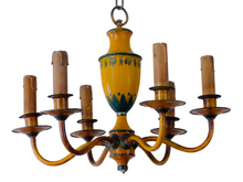 Load image into Gallery viewer, Gorgeous French Antique Chandelier 6 Lights Painted Tole Empire 19TH Directoire
