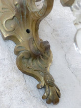 Load image into Gallery viewer, Large Antique French Bronze Rococo 19TH Wall Light Sconce Louis XV Crystal Balls
