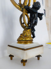 Load image into Gallery viewer, Gorgeous Antique Pair French Couple Cherub Candlestick gilded Bronze Patina 19TH
