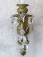 Load image into Gallery viewer, Large Antique French Bronze Rococo 19TH Wall Light Sconce Louis XV Crystal Balls
