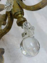 Load image into Gallery viewer, Large Antique French Bronze Rococo 19TH Wall Light Sconce Louis XV Crystal Balls
