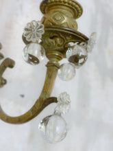 Load image into Gallery viewer, Large Antique French Bronze Rococo 19TH Wall Light Sconce Louis XV Crystal Balls
