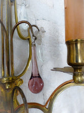 Load image into Gallery viewer, BACCARAT 19TH Gorgeous PAIR Wall Light Clear Crystal Drop Sconces Lyre
