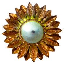 Load image into Gallery viewer, 22&quot; Large Mid Century Gilded Foliage Wall Light Ceiling Sunburst BANCI Style
