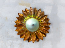 Load image into Gallery viewer, 22&quot; Large Mid Century Gilded Foliage Wall Light Ceiling Sunburst BANCI Style
