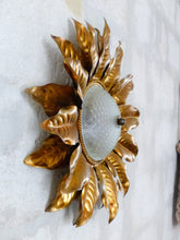 Load image into Gallery viewer, 22&quot; Large Mid Century Gilded Foliage Wall Light Ceiling Sunburst BANCI Style
