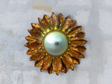 Load image into Gallery viewer, 22&quot; Large Mid Century Gilded Foliage Wall Light Ceiling Sunburst BANCI Style
