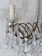 Load image into Gallery viewer, Gorgeous Vintage French Basket Chandelier 6 Fires Clear Drops Prisms Cup 1950
