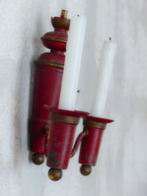 Load image into Gallery viewer, French Antique Wall Light Sconce Painted Tole 19TH Directoire Empire Candlestick
