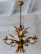 Load image into Gallery viewer, HANS KOGL St Gilded Chandelier Ceiling 70&#39;s Hollywood Regency Mid Century Wheat
