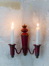 Load image into Gallery viewer, French Antique Wall Light Sconce Painted Tole 19TH Directoire Empire Candlestick
