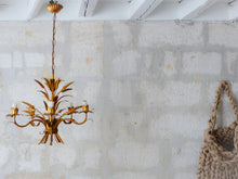 Load image into Gallery viewer, HANS KOGL St Gilded Chandelier Ceiling 70&#39;s Hollywood Regency Mid Century Wheat
