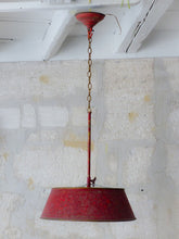 Load image into Gallery viewer, French Antique Ceiling Red Painted Tole Empire 19TH Directoire Bouillotte
