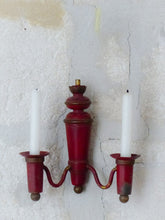 Load image into Gallery viewer, French Antique Wall Light Sconce Painted Tole 19TH Directoire Empire Candlestick
