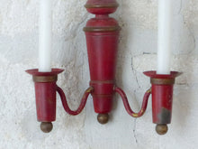 Load image into Gallery viewer, French Antique Wall Light Sconce Painted Tole 19TH Directoire Empire Candlestick
