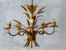 Load image into Gallery viewer, HANS KOGL St Gilded Chandelier Ceiling 70&#39;s Hollywood Regency Mid Century Wheat
