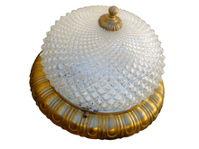 Load image into Gallery viewer, Gorgeous Mid-century Gilded Bronze Diamond Glass Ceiling Lamp Wall Light 1970
