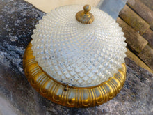 Load image into Gallery viewer, Gorgeous Mid-century Gilded Bronze Diamond Glass Ceiling Lamp Wall Light 1970
