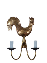 Load image into Gallery viewer, Gorgeous 1950 Wall Light Brass Rooster Atelier Cerenne of Vallauris Modernist
