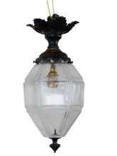 Load image into Gallery viewer, Gorgeous Small French Hall Lantern 1900 Chandelier Ceiling Gilded Bronze Crystal
