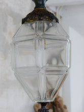 Load image into Gallery viewer, Gorgeous Small French Hall Lantern 1900 Chandelier Ceiling Gilded Bronze Crystal
