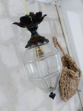 Load image into Gallery viewer, Gorgeous Small French Hall Lantern 1900 Chandelier Ceiling Gilded Bronze Crystal
