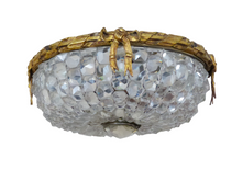 Load image into Gallery viewer, 1900 Gorgeous Antique French Empire Ceiling D: 11&quot; Gilded Brass &amp; Prisms Crystal
